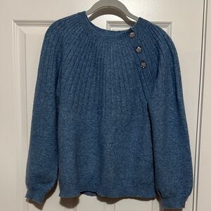 LOFT Blue Button-Detail Women's Sweater